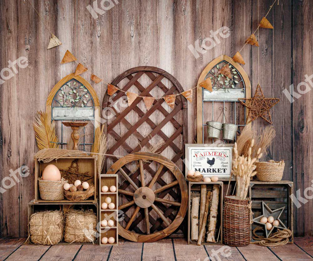 Kate Farm Egg Warehouse Wooden Door Backdrop Designed by Emetselch - Image 3
