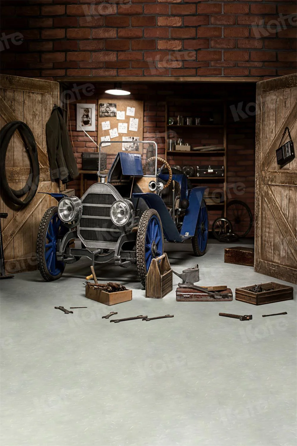 Kate Father's Day Garage Car Workshop Backdrop for Boy Photography - Image 13