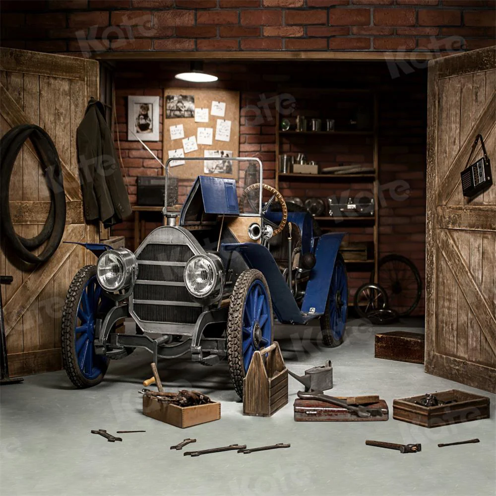 Kate Father's Day Garage Car Workshop Backdrop for Boy Photography - Image 14