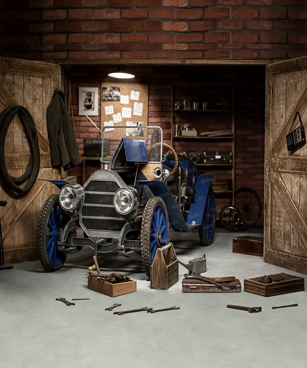 Kate Father's Day Garage Car Workshop Backdrop for Boy Photography - Image 15