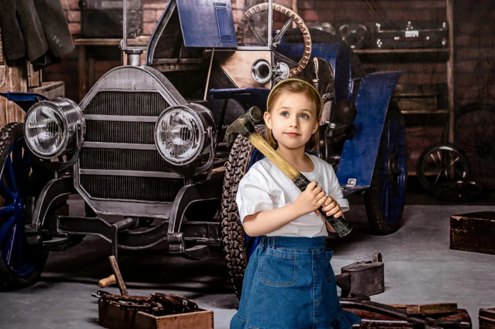 Kate Father's Day Garage Car Workshop Backdrop for Boy Photography - Image 16