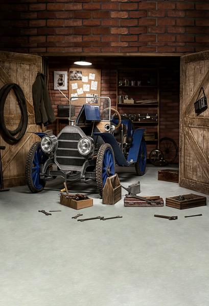 Kate Father's Day Garage Car Workshop Backdrop for Boy Photography - Image 2
