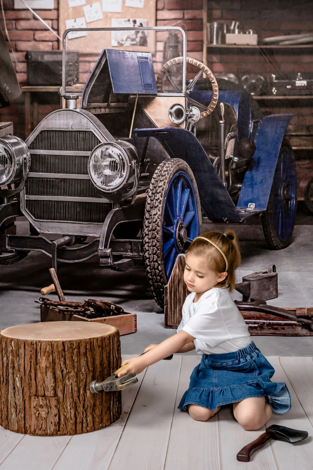 Kate Father's Day Garage Car Workshop Backdrop for Boy Photography - Image 3