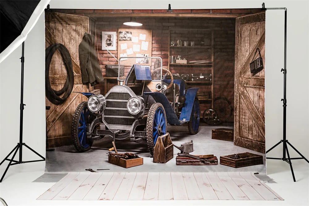 Kate Father's Day Garage Car Workshop Backdrop for Boy Photography - Image 4