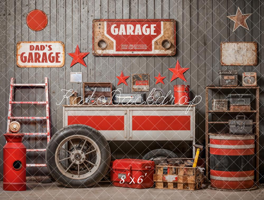 Kate Father's Day Red Tool Garage Backdrop Designed by Emetselch - Image 3