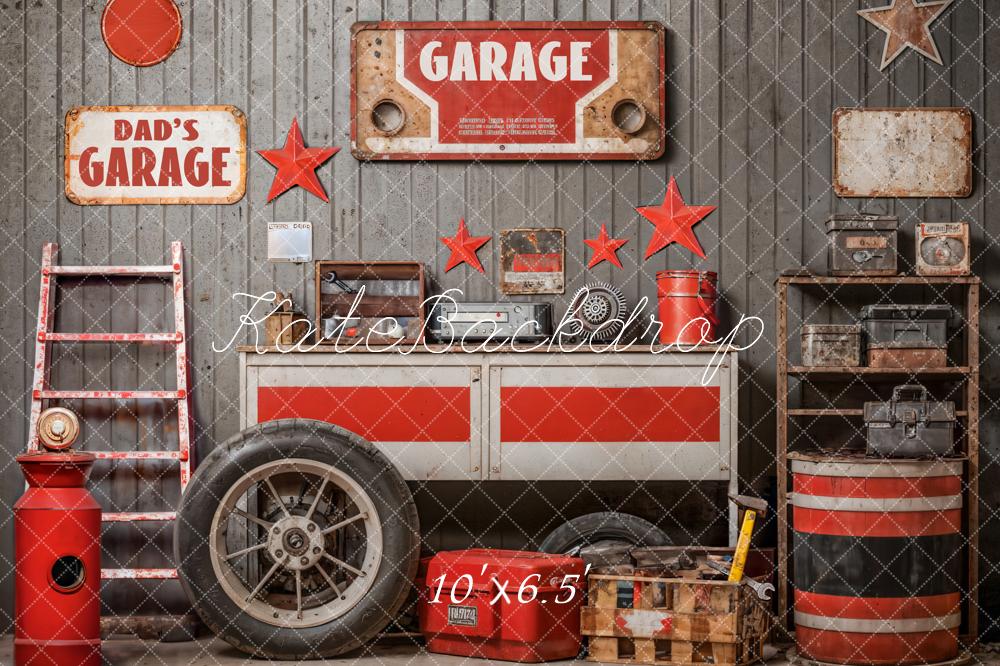 Kate Father's Day Red Tool Garage Backdrop Designed by Emetselch - Image 4