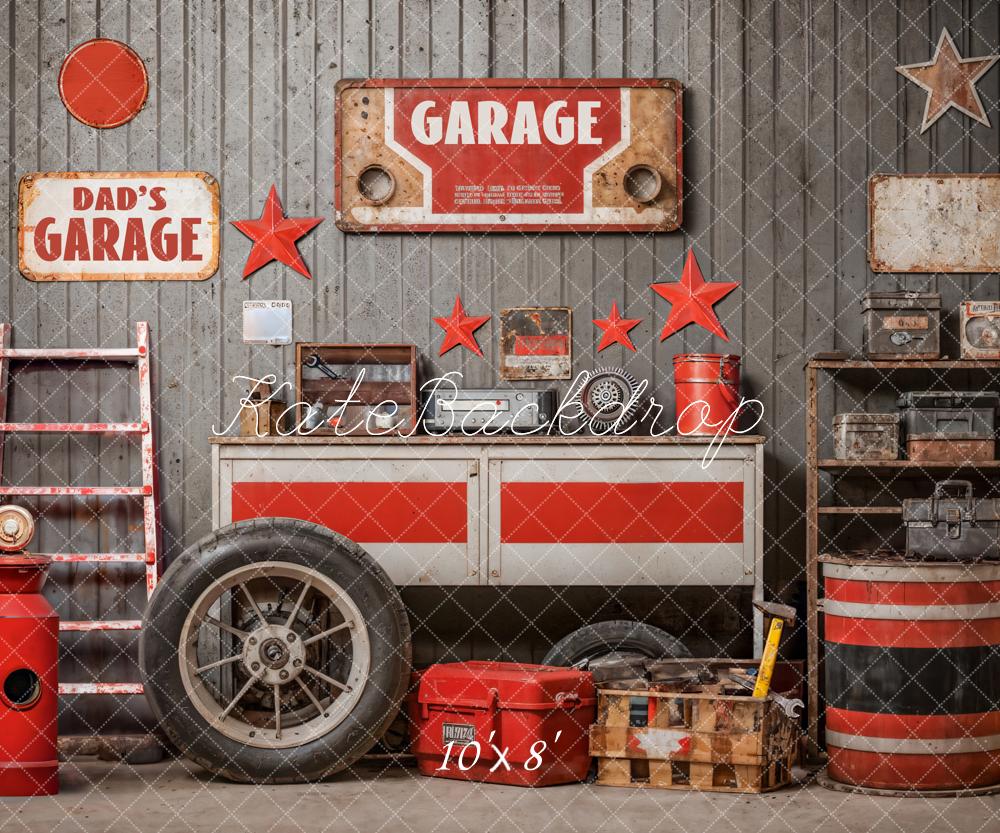 Kate Father's Day Red Tool Garage Backdrop Designed by Emetselch - Image 5