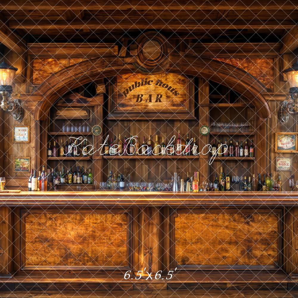 Kate Father's Day Vintage Bar Interior Wood Backdrop Designed by Emetselch - Image 2