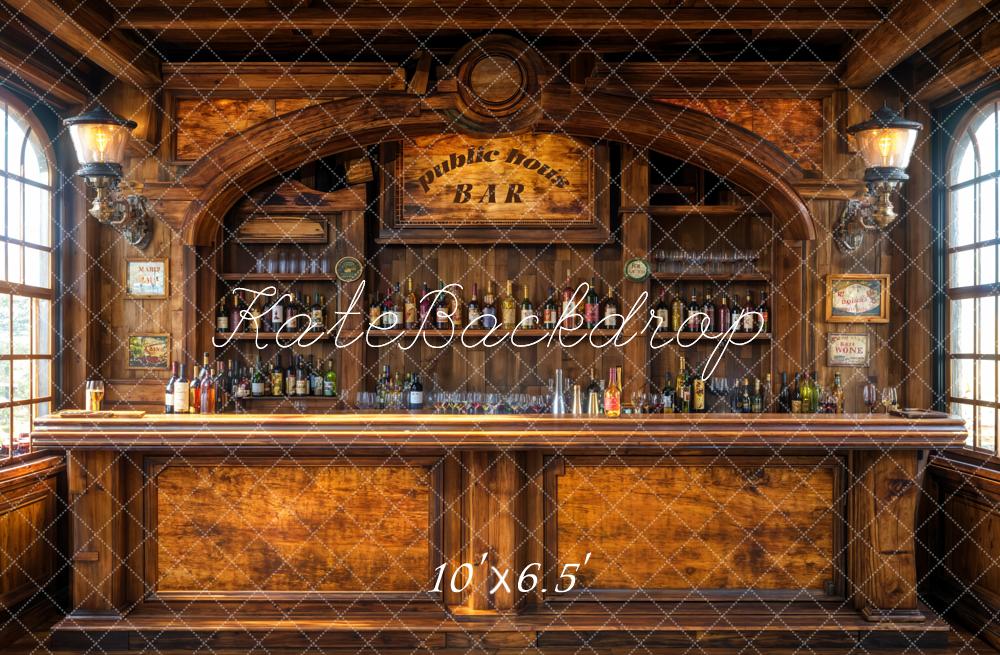 Kate Father's Day Vintage Bar Interior Wood Backdrop Designed by Emetselch - Image 4