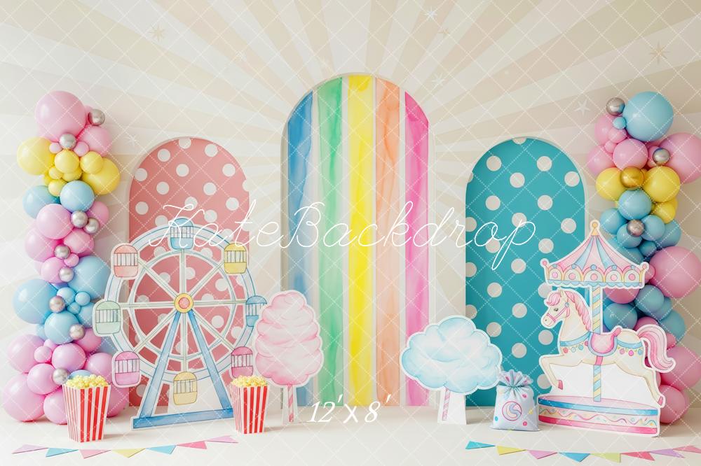 Kate Ferris Wheel Carousel Balloons Pastel Backdrop Designed by Patty Robert - Image 11