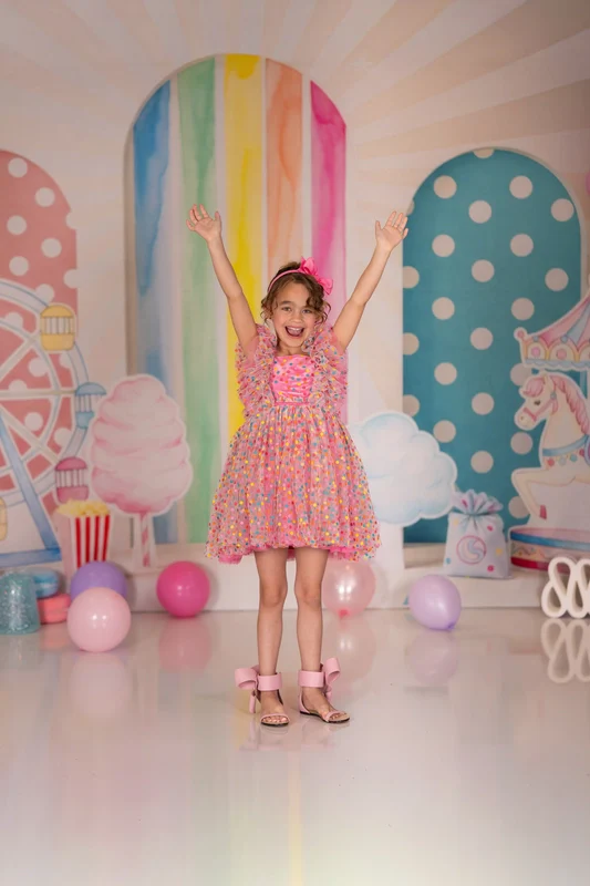 Kate Ferris Wheel Carousel Balloons Pastel Backdrop Designed by Patty Robert - Image 3