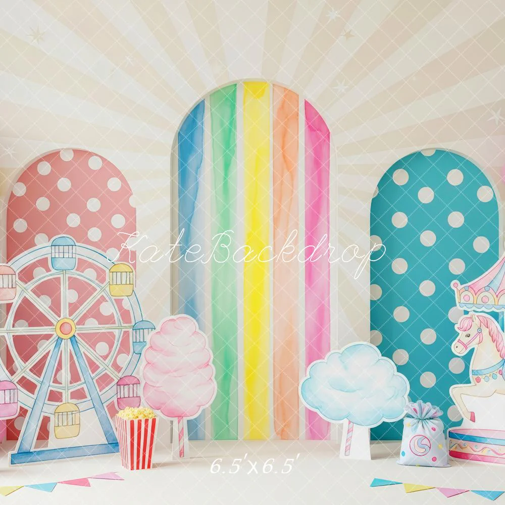 Kate Ferris Wheel Carousel Balloons Pastel Backdrop Designed by Patty Robert - Image 5