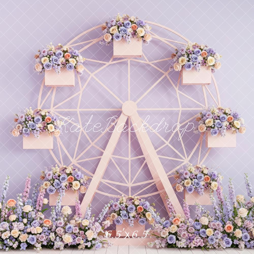 Kate Ferris Wheel Floral Pastel Backdrop Designed by Patty Robert - Image 2