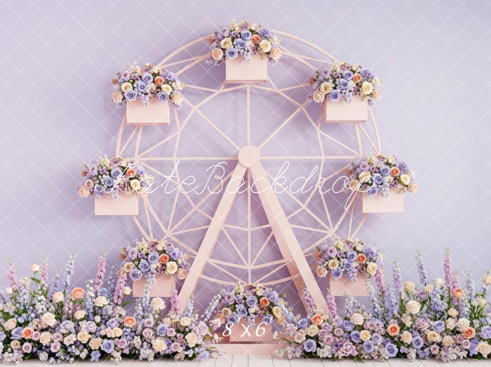 Kate Ferris Wheel Floral Pastel Backdrop Designed by Patty Robert - Image 3