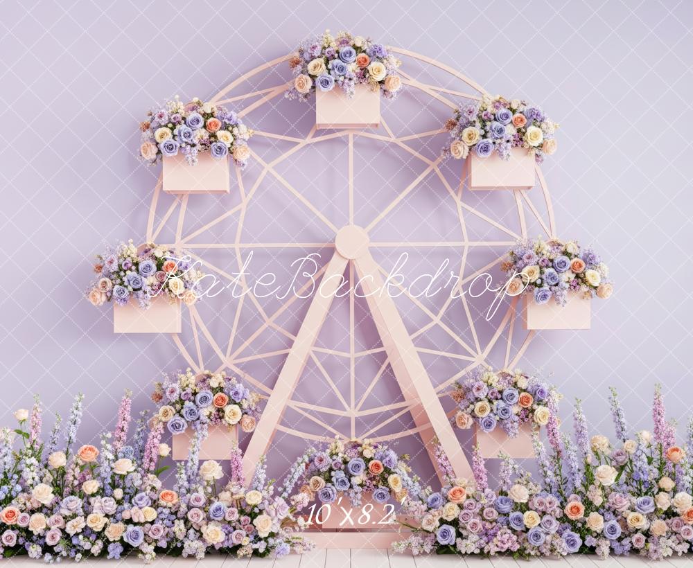 Kate Ferris Wheel Floral Pastel Backdrop Designed by Patty Robert - Image 6