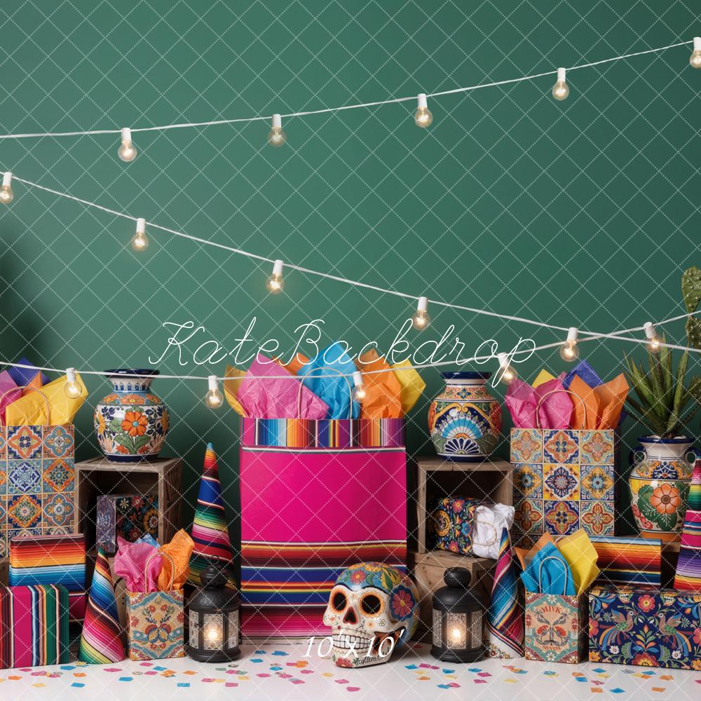 Kate Fiesta Cactus Colourful Vases String Lights Backdrop Designed by Emetselch - Image 7