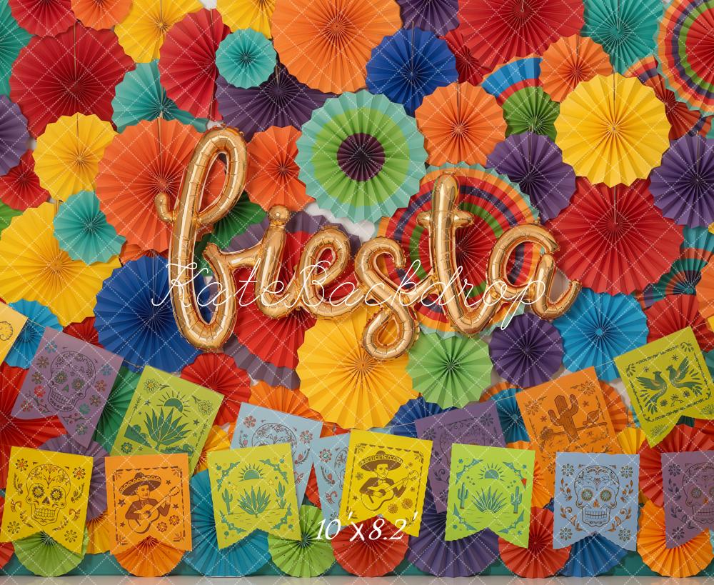 Kate Fiesta Colourful Paper Rosettes Papel Picado Backdrop Designed by Emetselch - Image 6