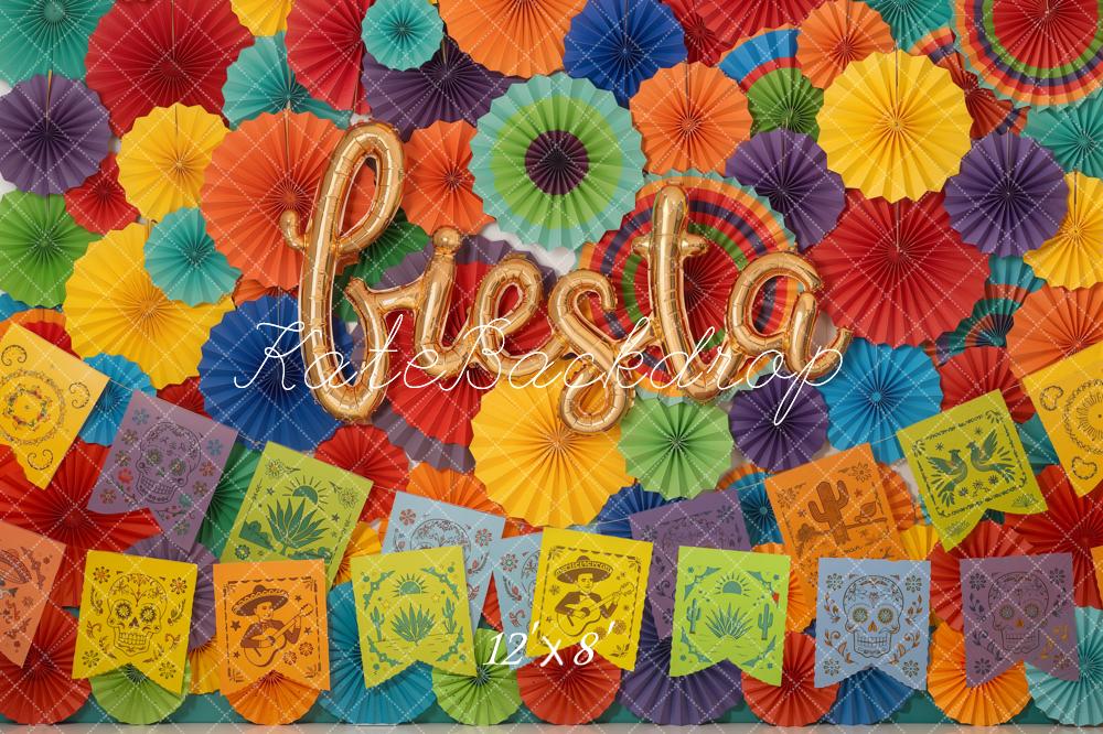 Kate Fiesta Colourful Paper Rosettes Papel Picado Backdrop Designed by Emetselch - Image 8