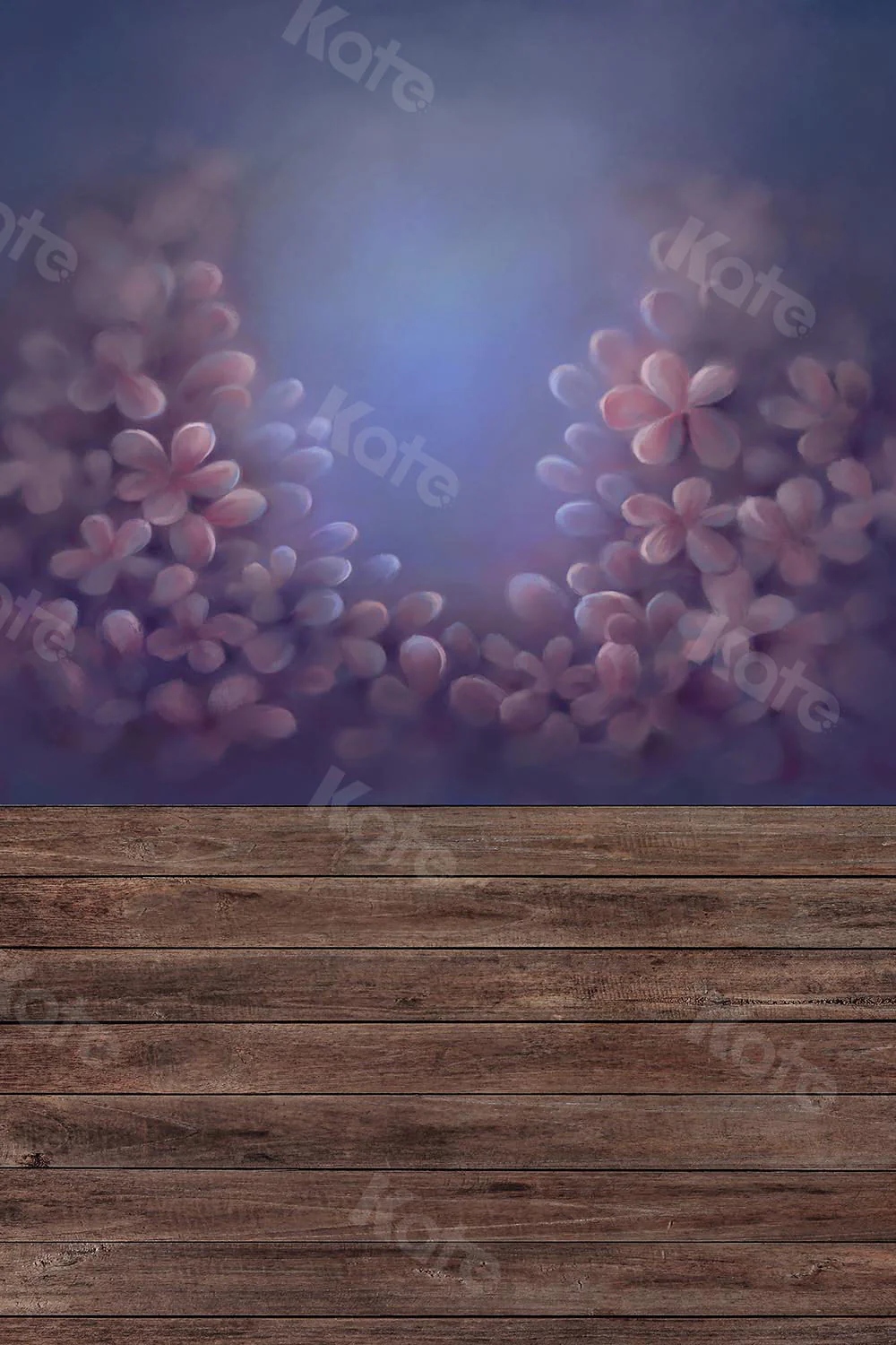 Kate Fine Art Backdrop Flower with wood floor part (fabric) Designed by Chain Photography - Image 2