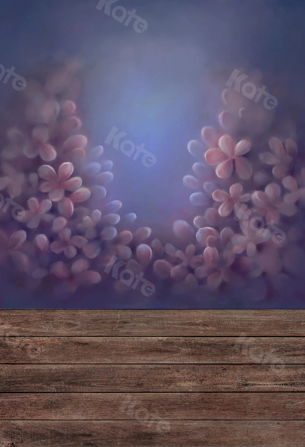 Kate Fine Art Backdrop Flower with wood floor part (fabric) Designed by Chain Photography - Image 3