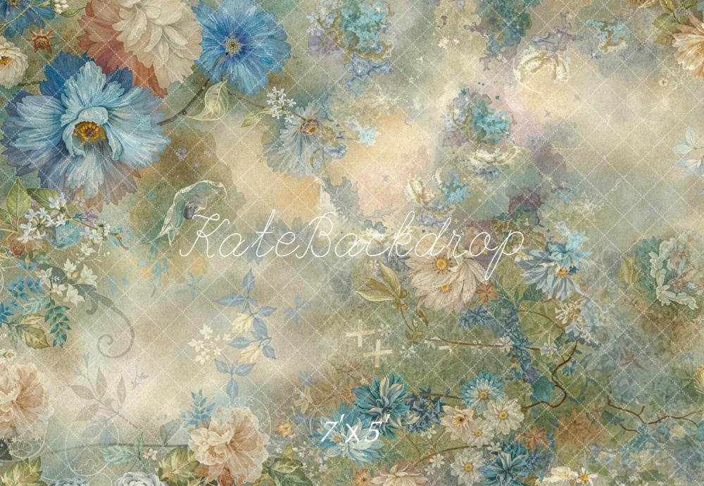 Kate Fine Art Blue Flower Abstract Texture Backdrop Designed by Emetselch - Image 2