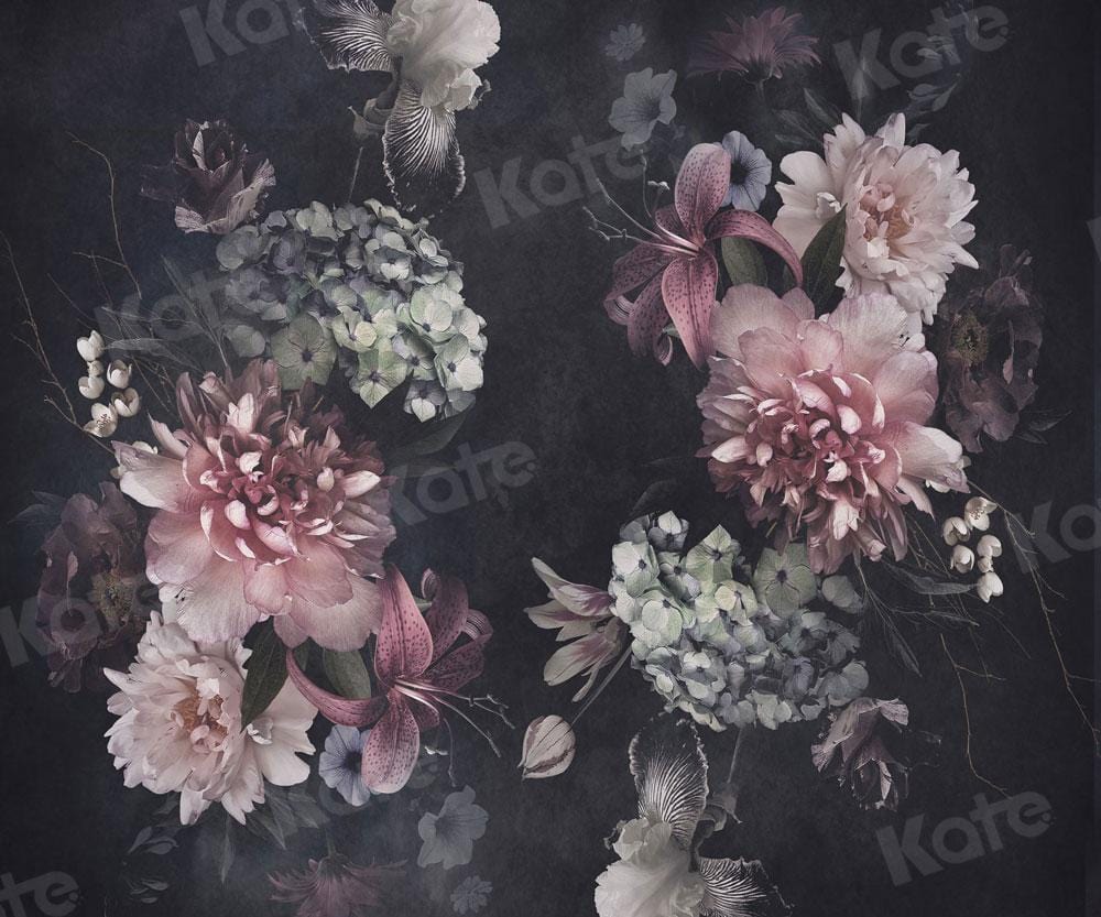 Kate Fine Art Dark Flower Blossoms Backdrop for Photography - Image 4
