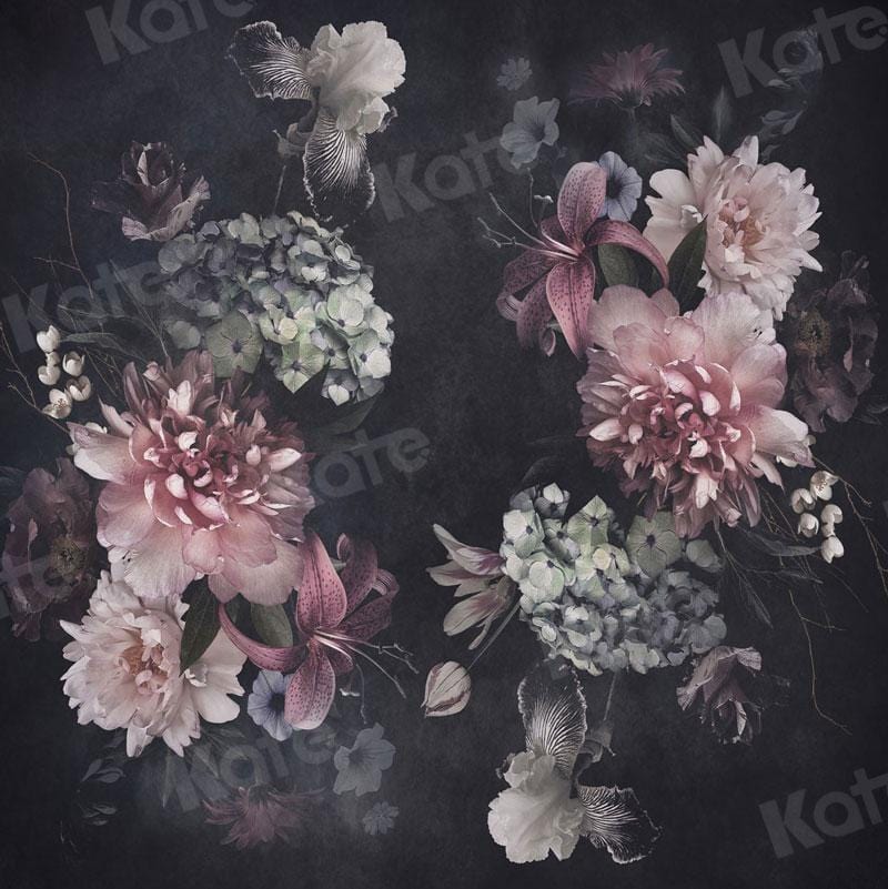 Kate Fine Art Dark Flower Blossoms Backdrop for Photography - Image 5
