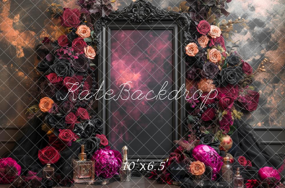 Kate Fine Art Dark Roses Ornate Frame Backdrop Designed by Mini MakeBelieve - Image 4