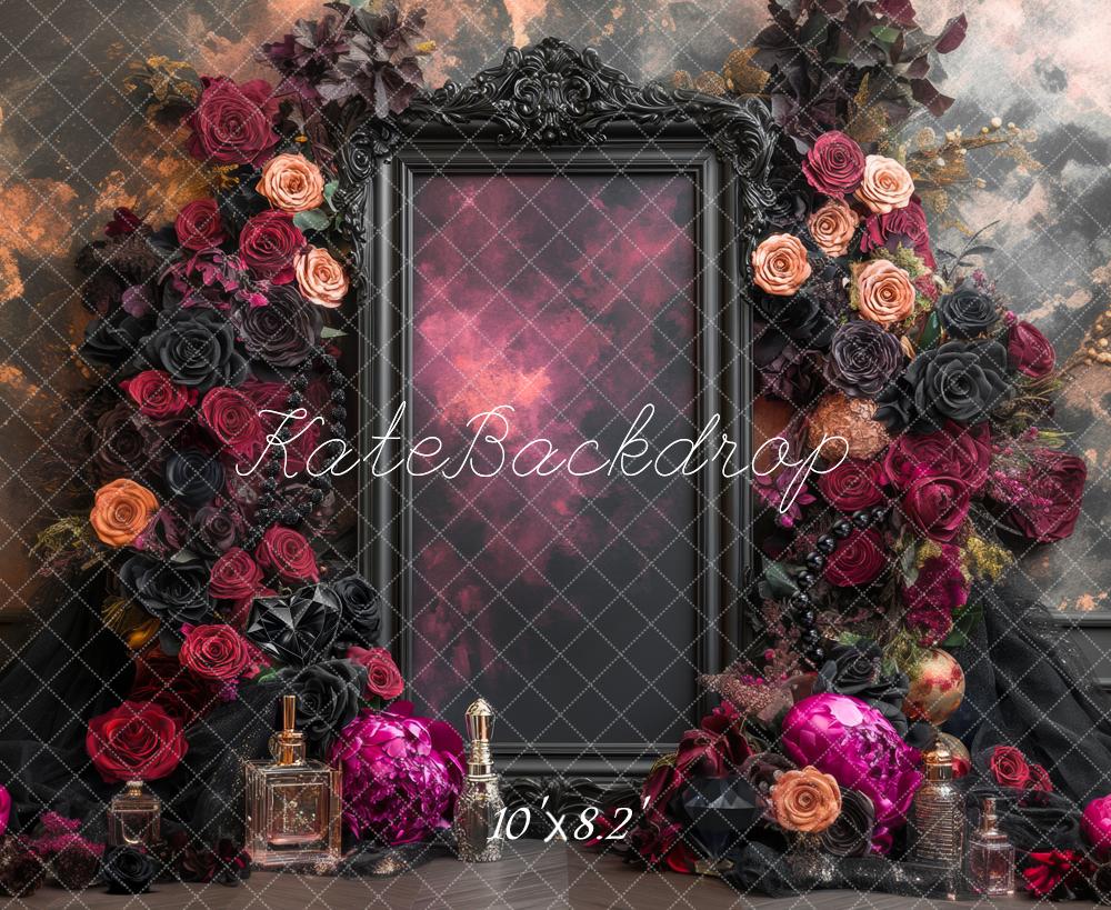 Kate Fine Art Dark Roses Ornate Frame Backdrop Designed by Mini MakeBelieve - Image 6