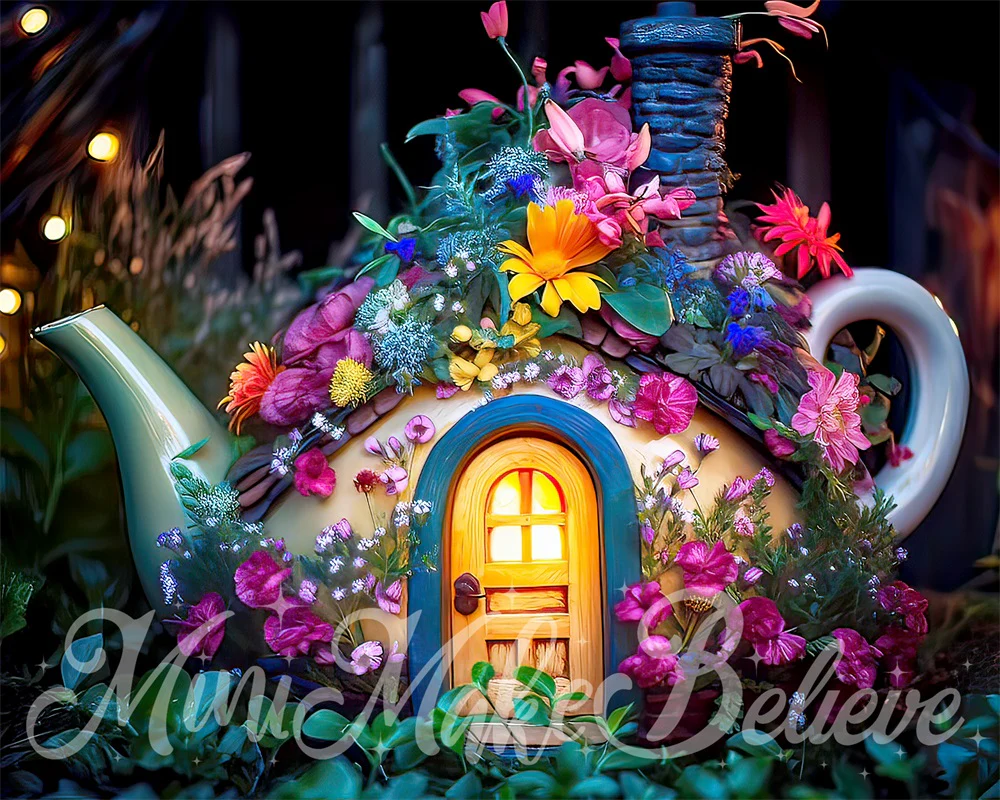 Kate Fine Art Enchanted Fairy Teapot Flowers Backdrop Designed by Mini MakeBelieve - Image 3