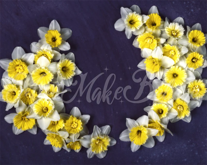 Kate Fine Art Floral Daffodils Maternity Backdrop Designed by Mini MakeBelieve - Image 3