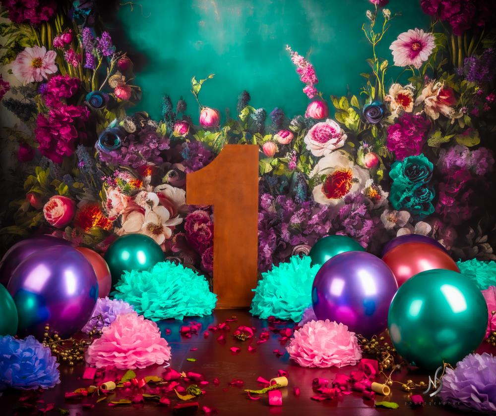 Kate Fine Art Flower Dark Teal Backdrop Designed by Mini MakeBelieve - Image 11