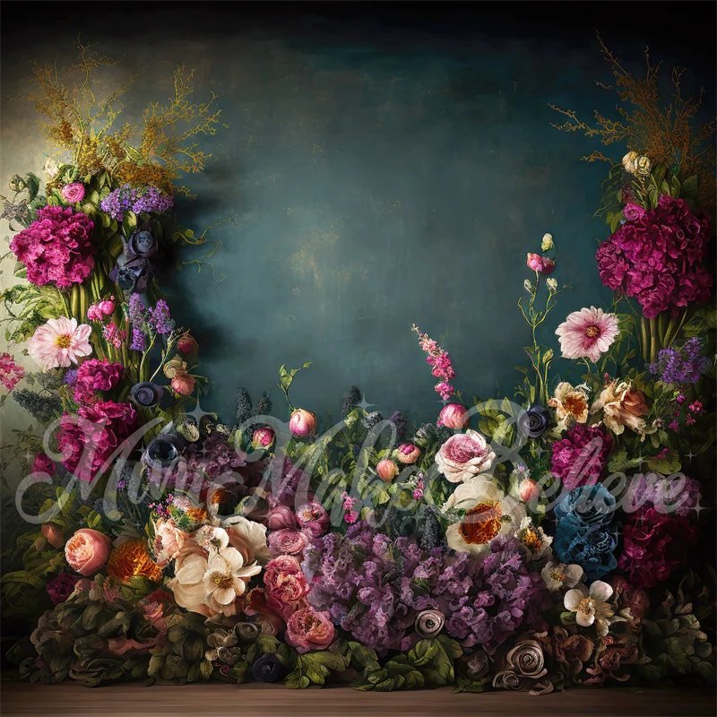 Kate Fine Art Flower Dark Teal Backdrop Designed by Mini MakeBelieve - Image 12