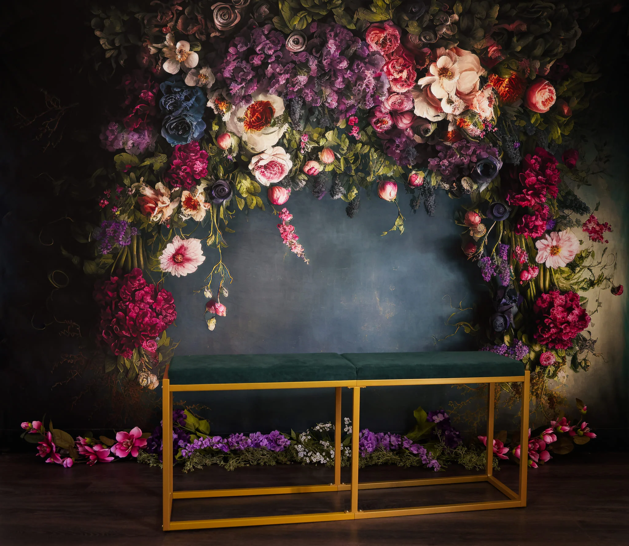 Kate Fine Art Flower Dark Teal Backdrop Designed by Mini MakeBelieve - Image 16
