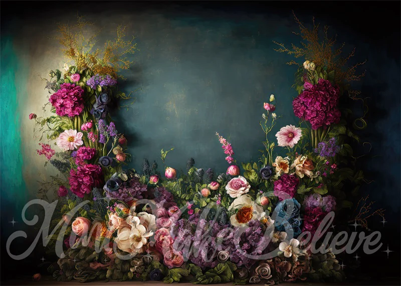 Kate Fine Art Flower Dark Teal Backdrop Designed by Mini MakeBelieve - Image 2
