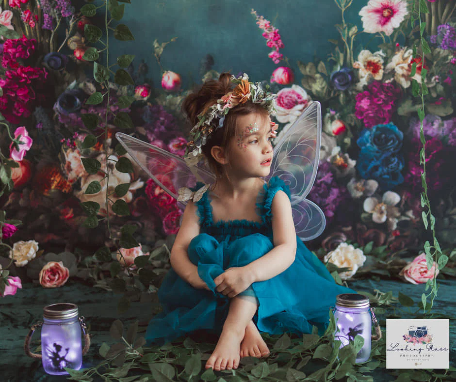 Kate Fine Art Flower Dark Teal Backdrop Designed by Mini MakeBelieve - Image 4