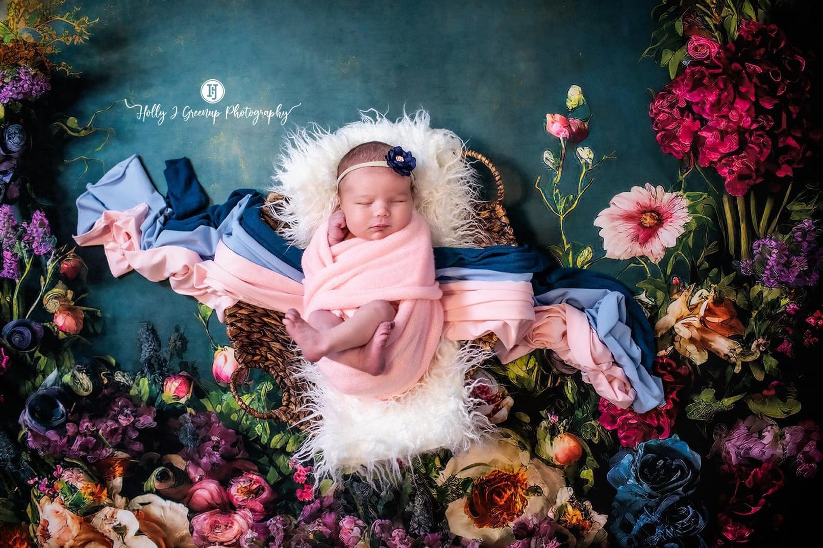 Kate Fine Art Flower Dark Teal Backdrop Designed by Mini MakeBelieve - Image 8