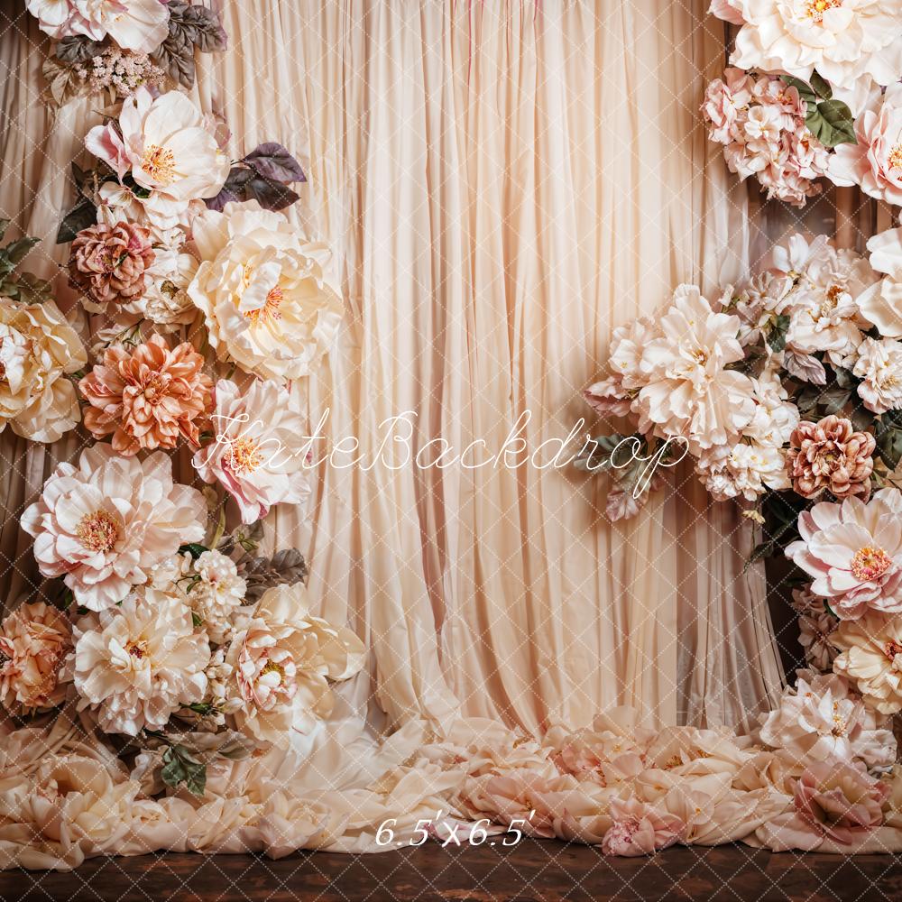 Kate Fine Art Flower Beige Curtain Backdrop Designed by Emetselch - Image 2