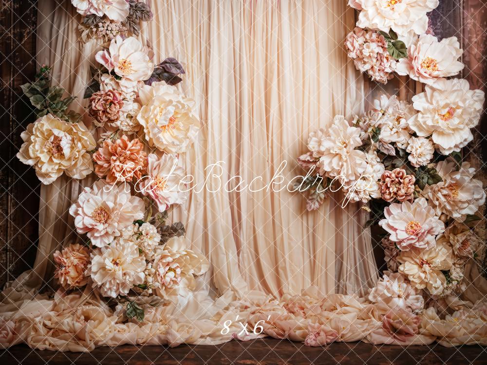 Kate Fine Art Flower Beige Curtain Backdrop Designed by Emetselch - Image 3