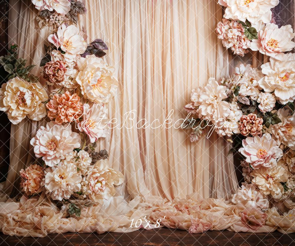 Kate Fine Art Flower Beige Curtain Backdrop Designed by Emetselch - Image 5