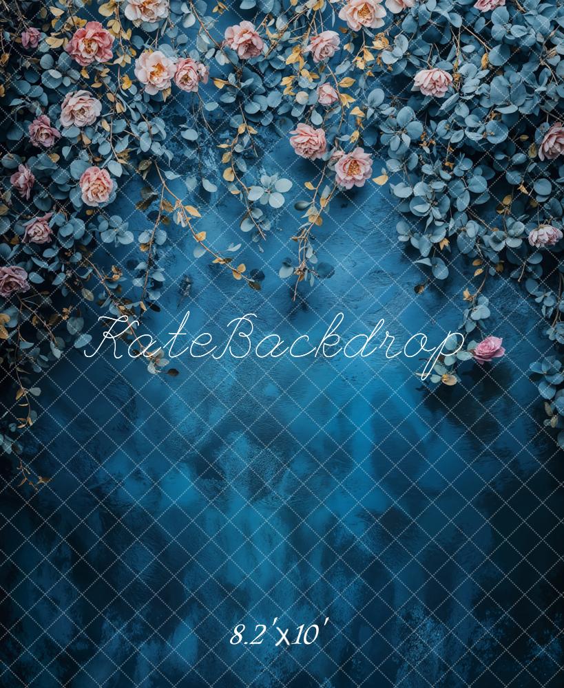 Kate Fine Art Flower Blue Vintage Backdrop Designed by Emetselch - Image 4