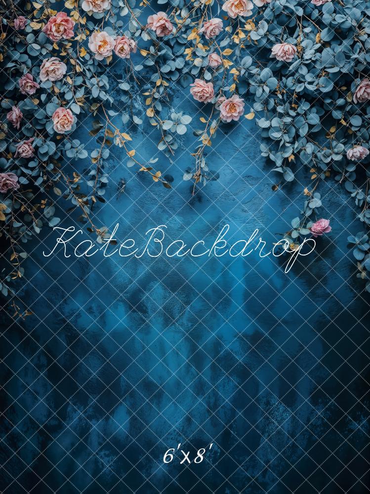 Kate Fine Art Flower Blue Vintage Backdrop Designed by Emetselch - Image 5