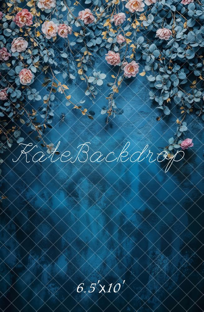 Kate Fine Art Flower Blue Vintage Backdrop Designed by Emetselch - Image 6