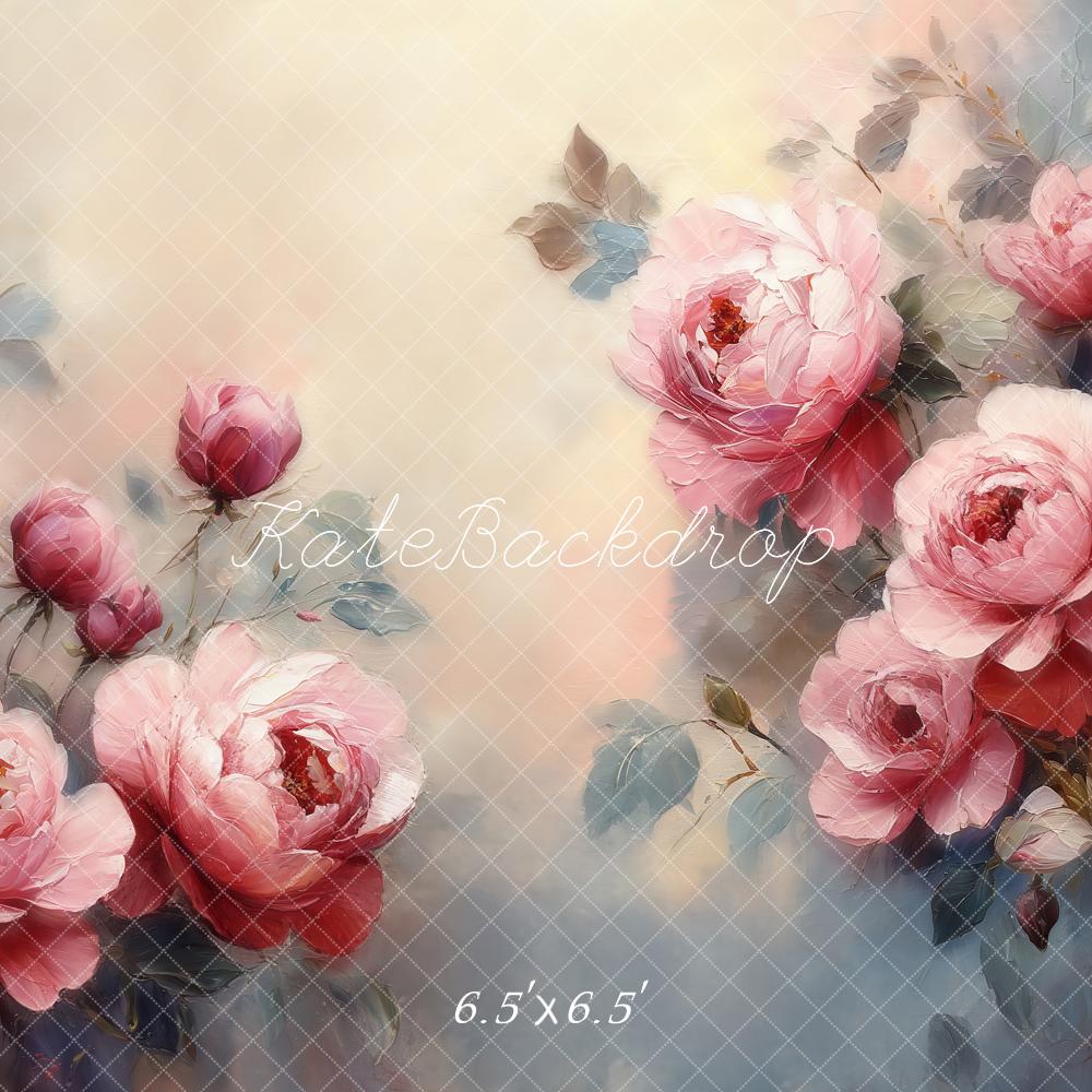 Kate Fine Art Flower Pink Roses Watercolor Backdrop Designed by Emetselch - Image 2