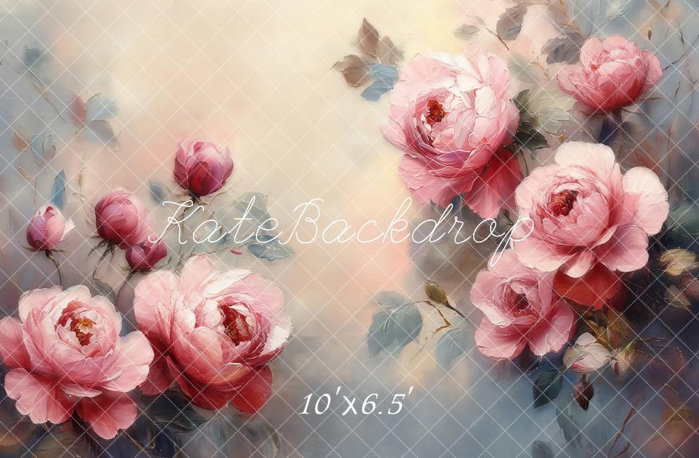 Kate Fine Art Flower Pink Roses Watercolor Backdrop Designed by Emetselch - Image 4