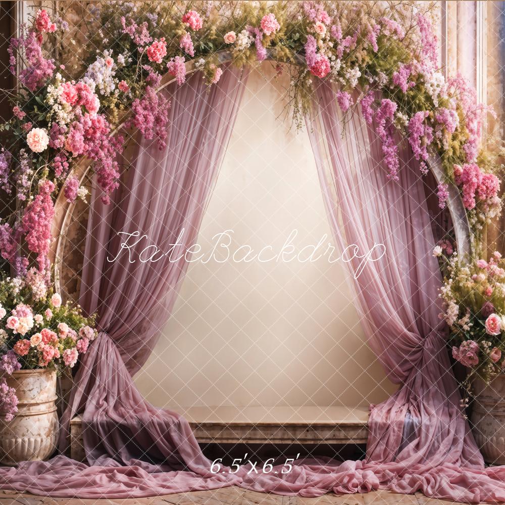 Kate Fine Art Flower Purple Curtain Arched Wall Backdrop Designed by Emetselch - Image 2