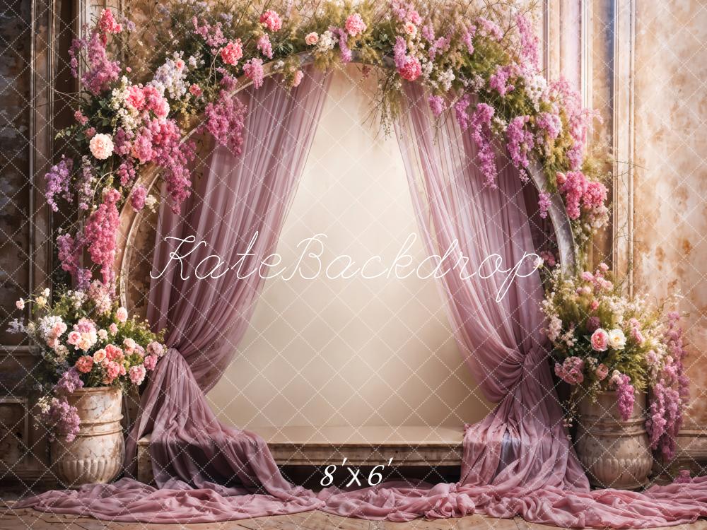 Kate Fine Art Flower Purple Curtain Arched Wall Backdrop Designed by Emetselch - Image 3