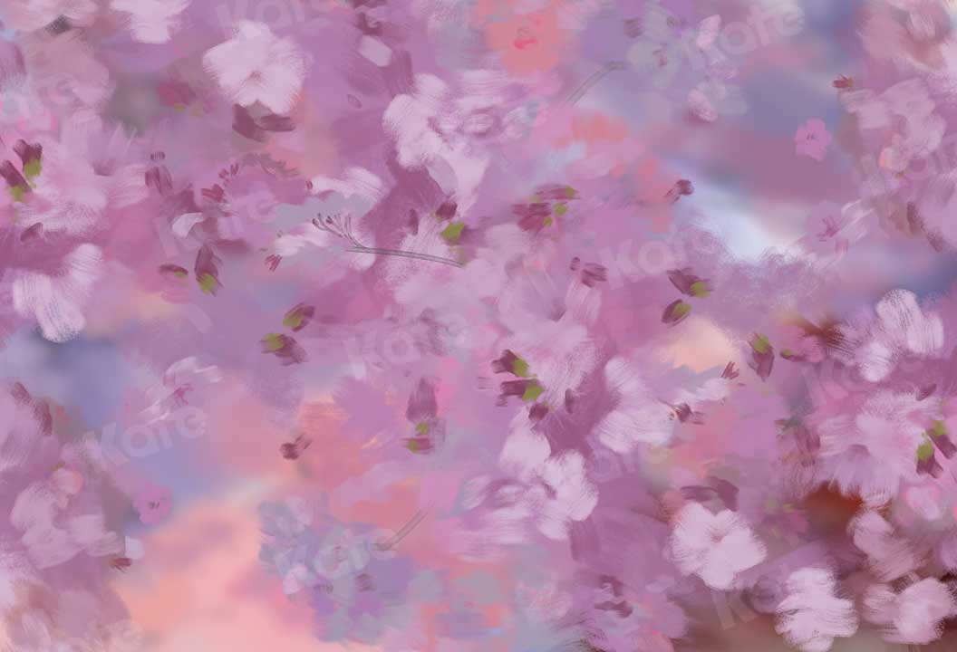 Kate Fine Art Painting Pink Floral Backdrop for Photography - Image 2