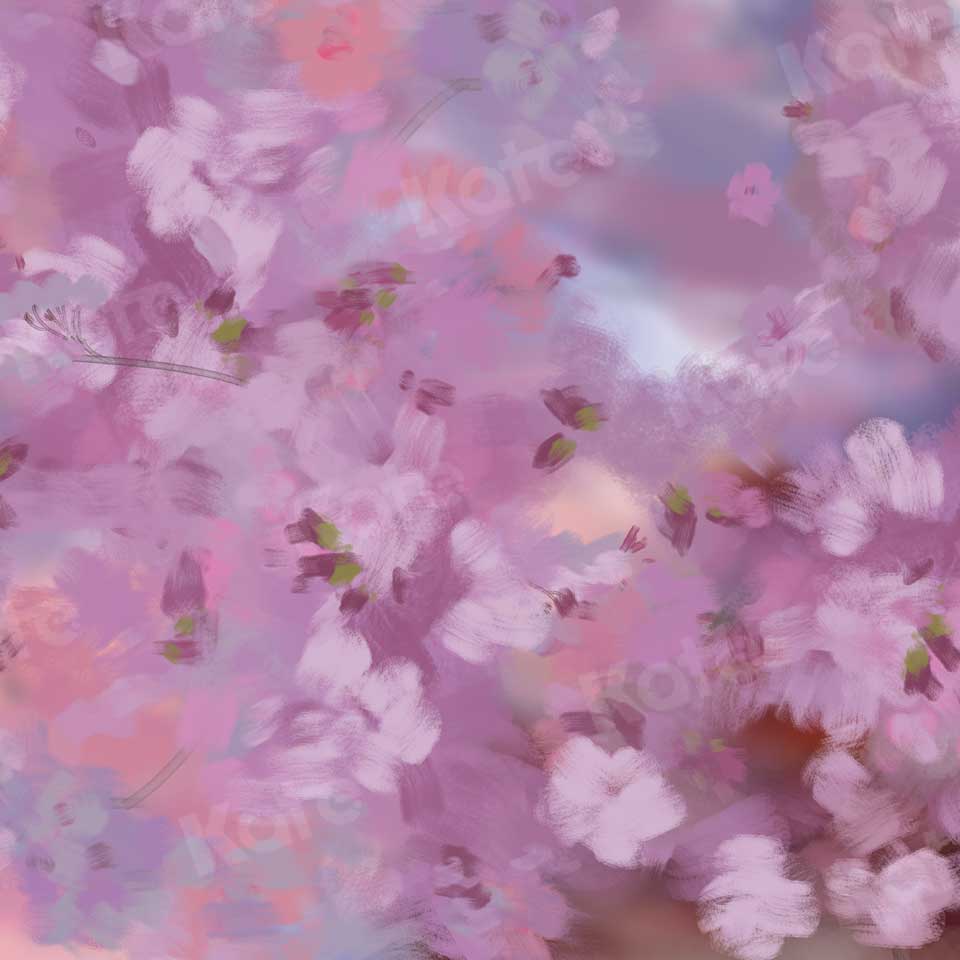 Kate Fine Art Painting Pink Floral Backdrop for Photography - Image 3
