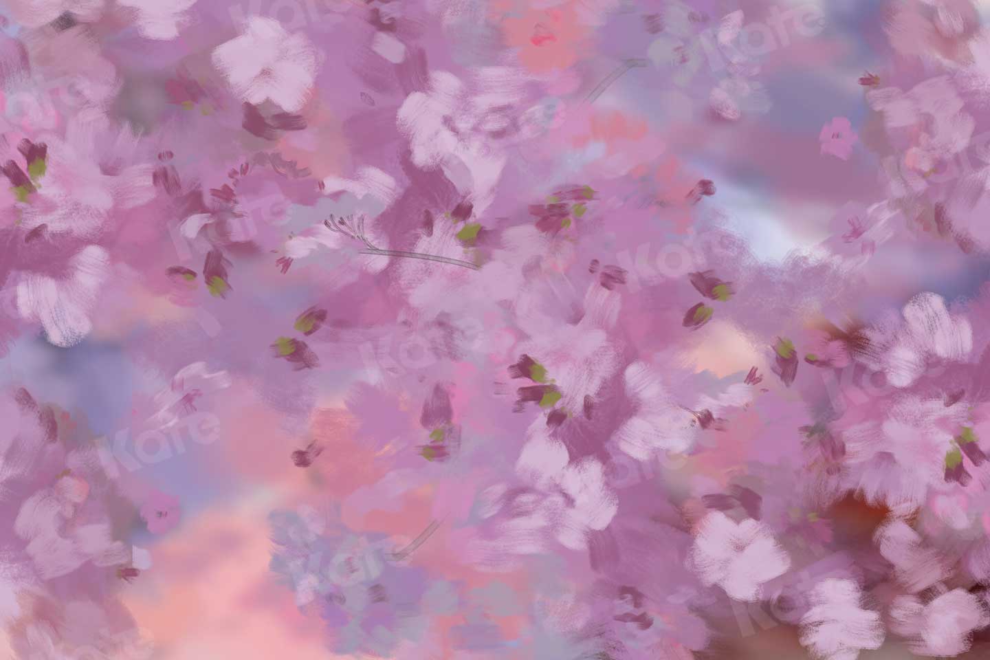 Kate Fine Art Painting Pink Floral Backdrop for Photography - Image 4